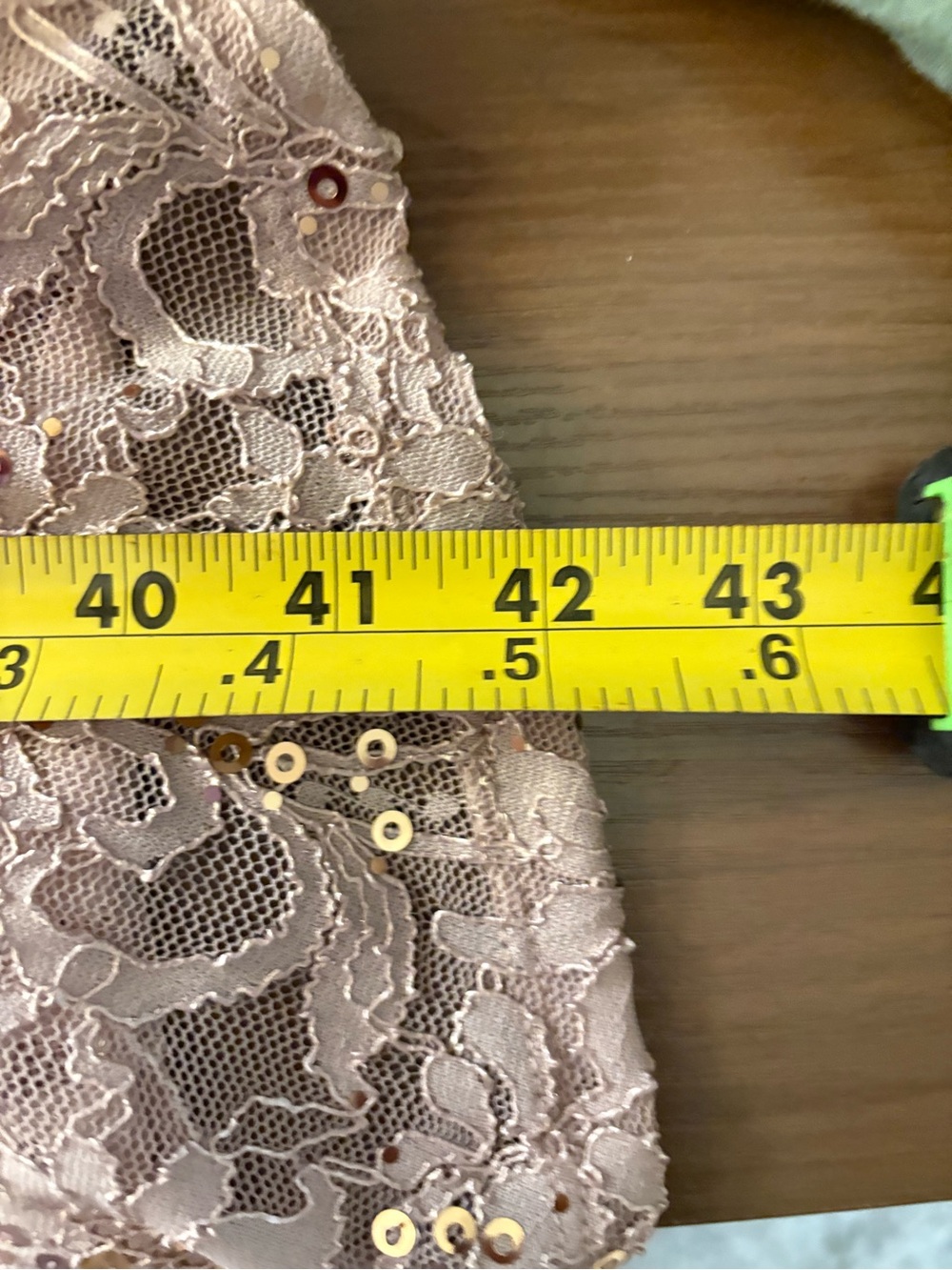 NWT In Focus Dusty Rose Sequin Lace Midi Dress Ruffle Sleeve Formal Romantic - Picture 11 of 11